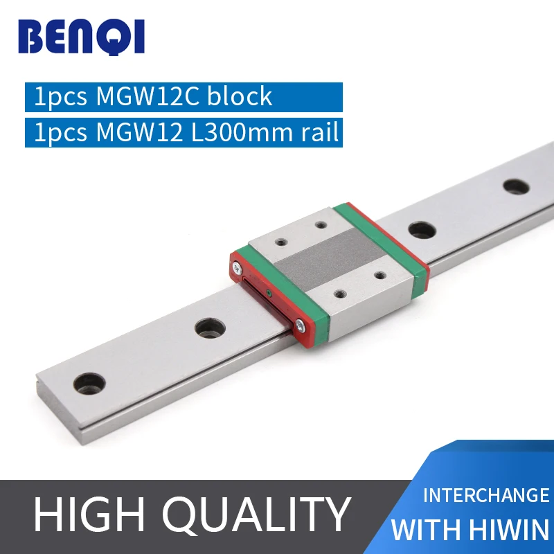 

steel linear guideway MGW12- L300mm + 1pc MGW12C linear block made in Benqi china linear guide