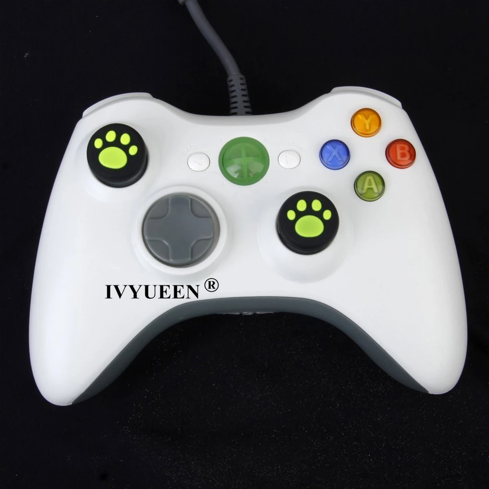 IVYUEEN 4 pcs Cat Paw Rubber Silicone Analog Thumb Sticks Grips Caps Cover for Dualshock 4 PS4 Pro Slim Controllers Accessories