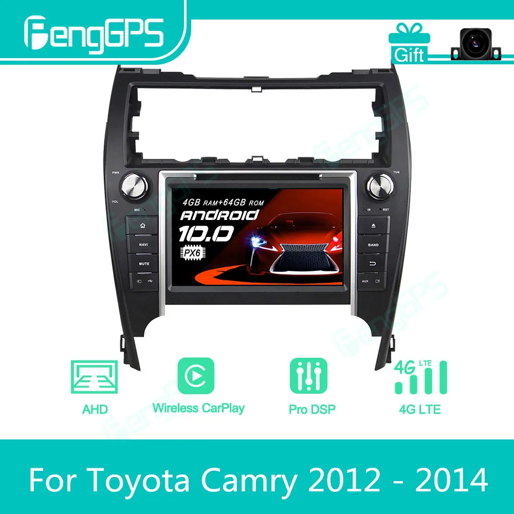 For Toyota Camry 2012 - 2017 Android Car Radio Stereo Multimedia DVD Player 2 Din Autoradio GPS Navigation PX6 Unit Screen