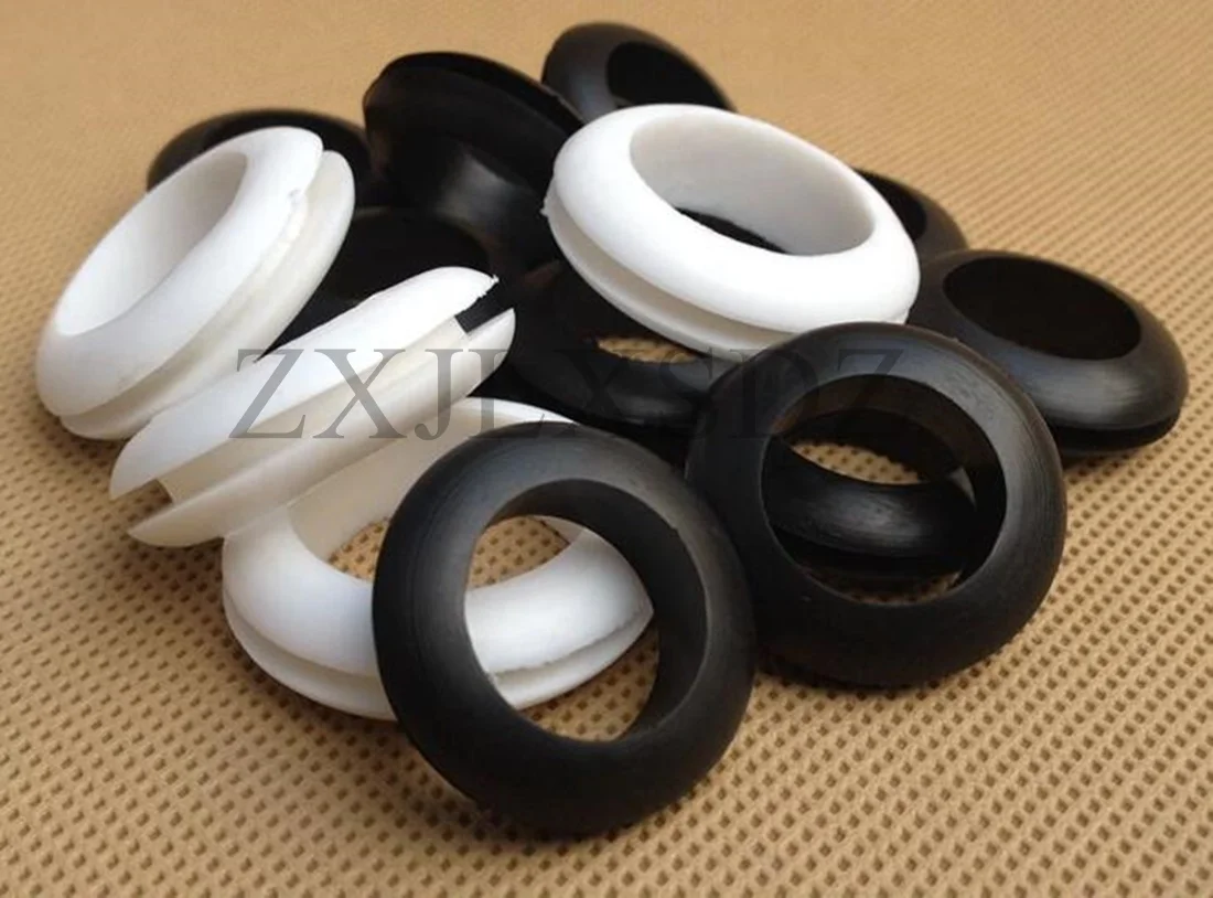 White 3/4/5/6/7/8/10/12/16/20mm Inner Diameter Cable Wiring Rubber Grommets Gasket Ring Wire Protective Loop