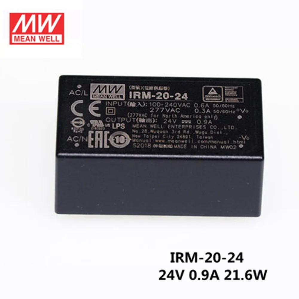 

MEAN WELL IRM-20-24 24V 0.9A meanwell IRM-20 24V 21.6W Single Output Encapsulated Type