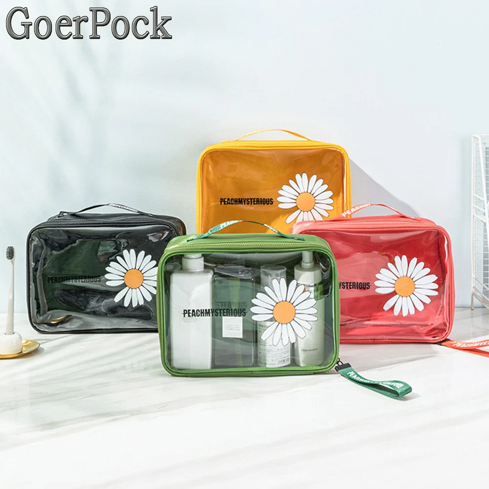 

New Travel Transparent PVC Cosmetic Bags Women Zipper Clear Makeup Bags Beauty Make Up Organizer Storage Bath Toiletry Wash Case