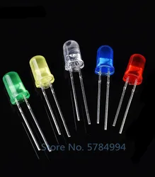 100pcs 5mm LED Diode 5 mm Assorted Kit White Green Red Blue Yellow DIY Light Emitting Diode