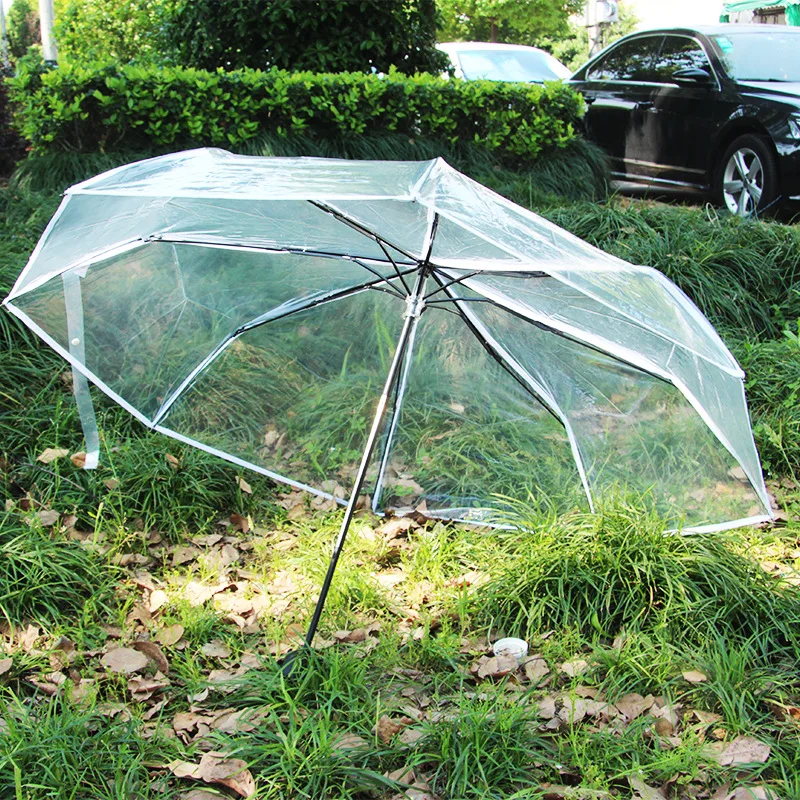 

Transparent Three Fold Sunny Umbrella Personality Fashion