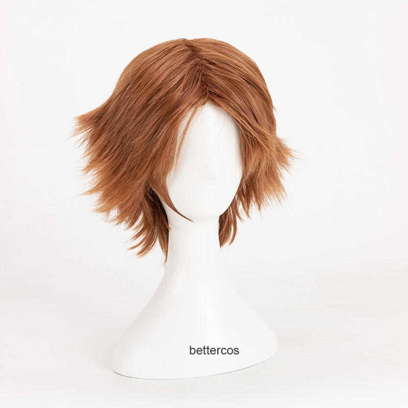 Persona 4: The Animation Yosuke Hanamura Cosplay Wigs Short Brown Heat Resistant Synthetic Hair Wig + Wig Cap