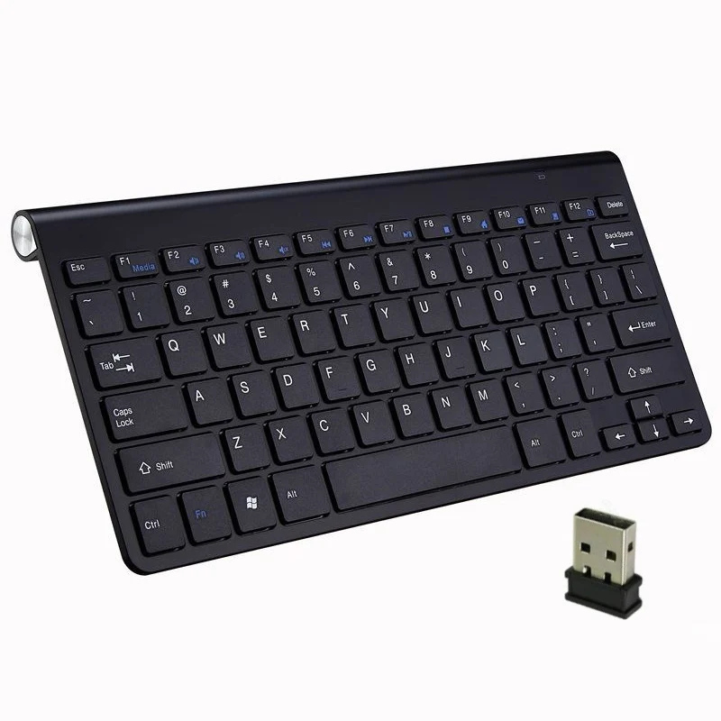 Wireless Keyboard Mini USB Keyboard For PC laptop TV Computer Rubber keycaps Ergonomic Noiseless keyboard