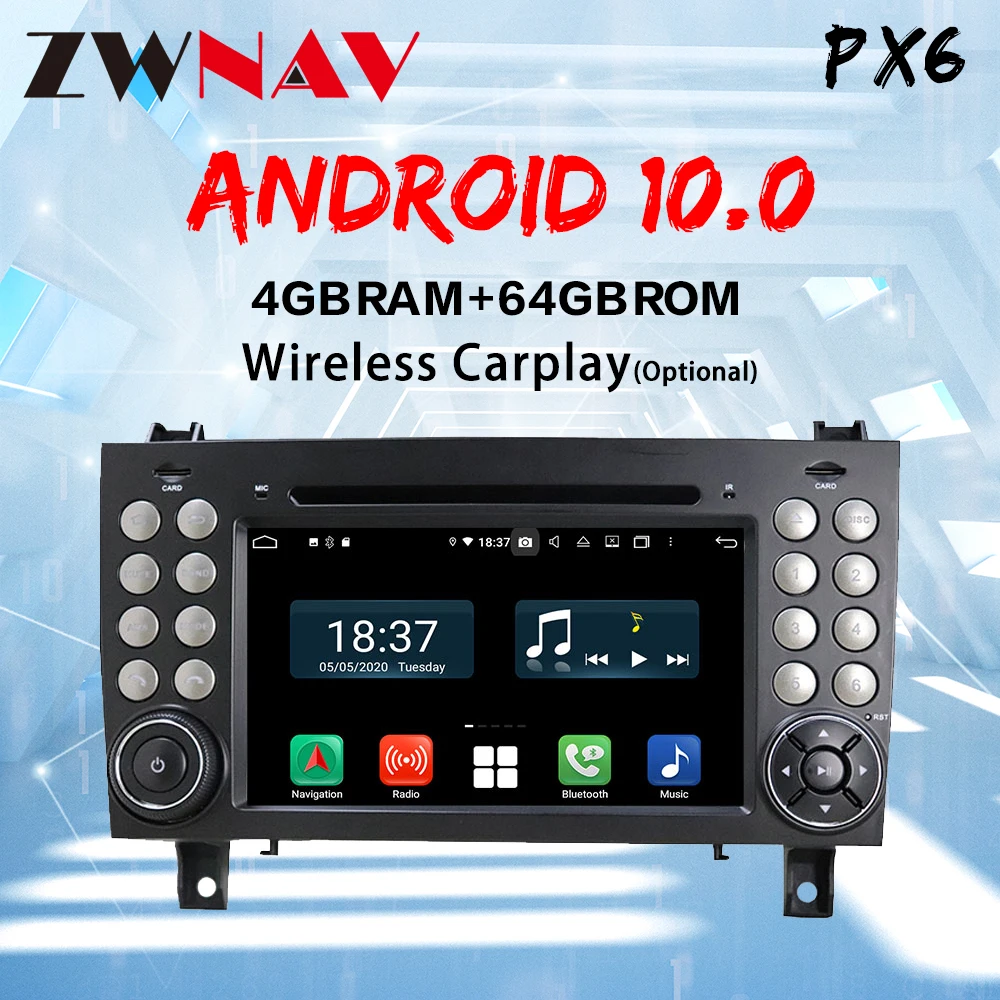 Carplay Android 10 screen Car Multimedia DVD Player for Benz SLK Class R171 2004-2012 GPS Navi Auto Radio Audio Stereo Head unit