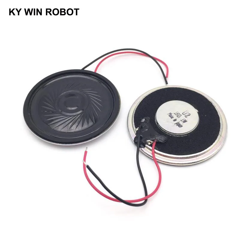 2 Stück/Set, neuer, ultradünner Mini-Lautsprecher, 16 Ohm, 1 Watt, 1W, 16R, Lautsprecherdurchmesser 40 mm, 4 cm, Dicke 5 mm, mit Kabel. – Detail 2
