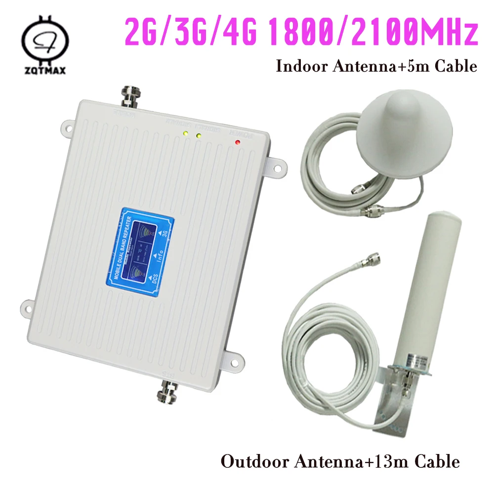 ZQTMAX mobile 2g 3g signal booster gsm 1800Mhz repeater LTE UMTS cell phone Smartphones network amplifier + antenna accessories