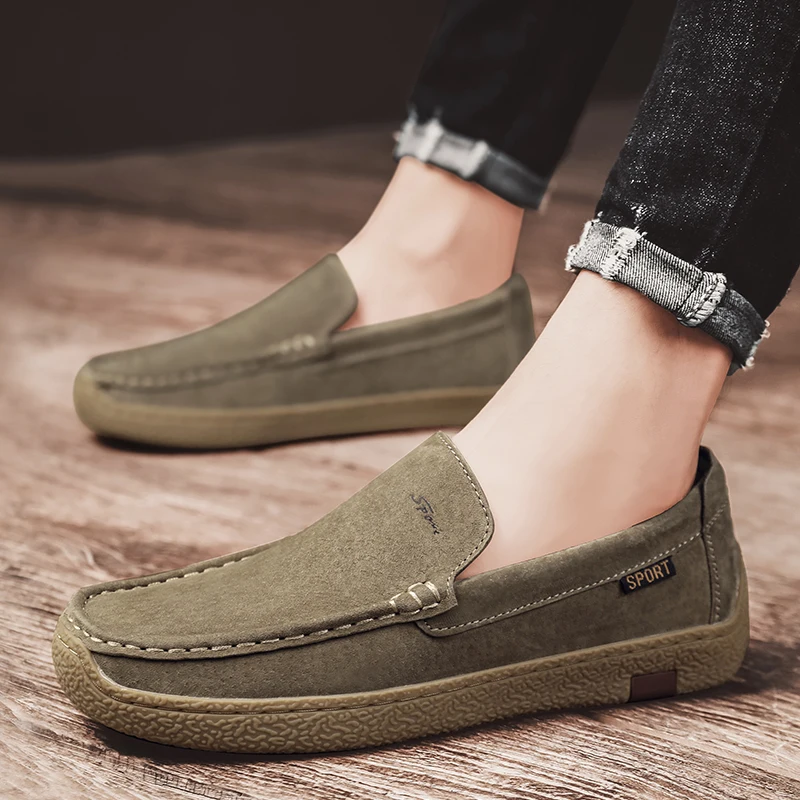 2022 Spring Summer Loafers Shoes Fashion Men Casual Shoes Comfy Smart Casual Shoes Work Office Footwear Men Slip On Shoes Black