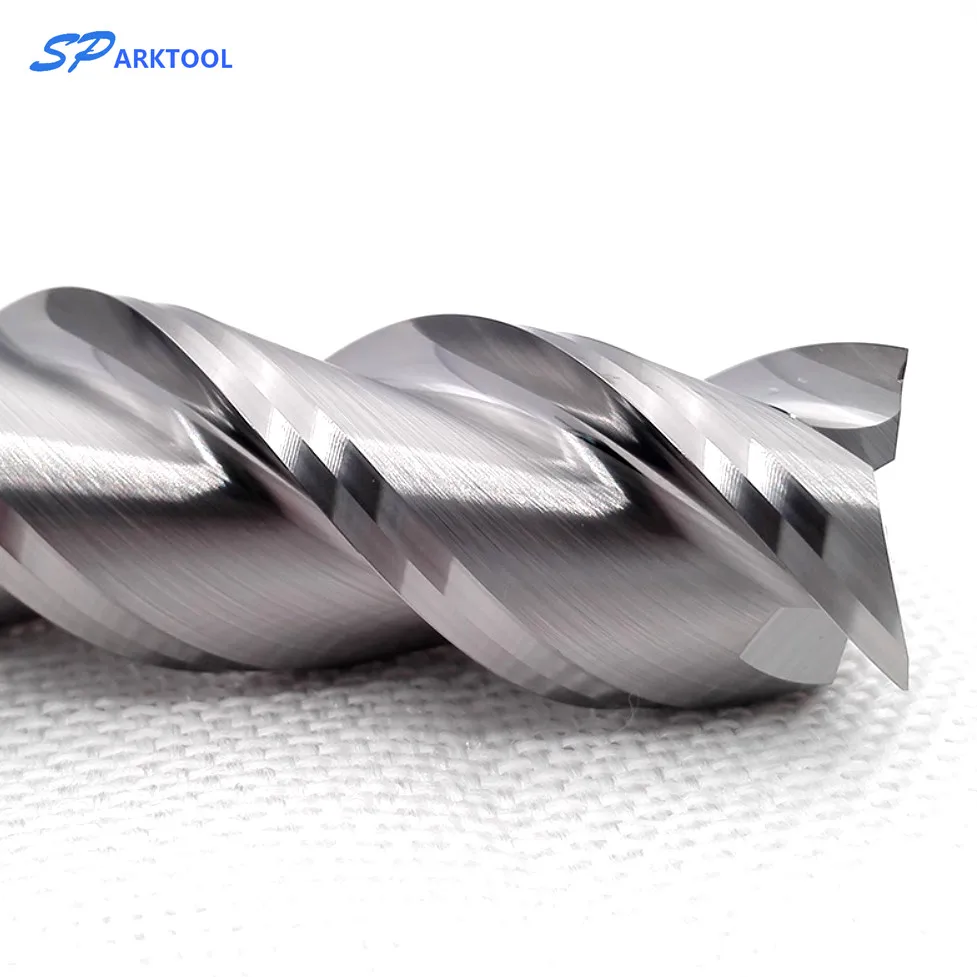 HRC55-fresadora plana de 3 ranuras, fresadora CNC de procesamiento de cobre y madera de aluminio, broca espiral de acero de tungsteno, fresa de carburo de extremo