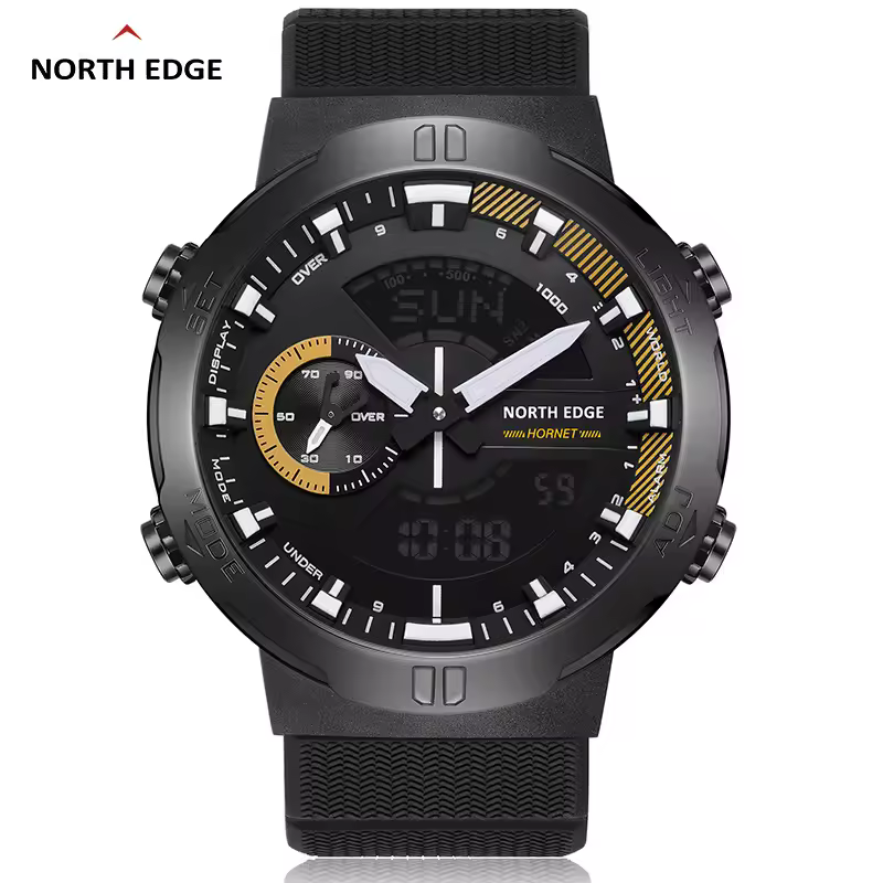 NORTH EDGE 2022 HORNET reloj Digital para hombre, relojes deportivos para correr y ciclismo, reloj de pulsera con iluminador de velocidad y hora mundial resistente al agua hasta 50M