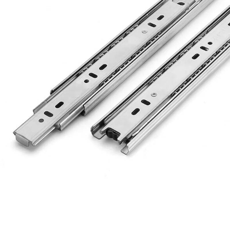 New Cold-rolled Steel Drawer Slide Three-section Rail Buffer Track Guide Rail Thickened Keyboard Ball Silent Slide Groove Rails