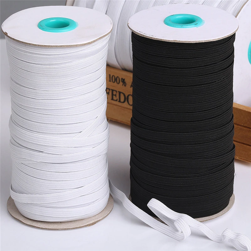 Elastic Band Masks White Black 3mm 6mm 8mm 10mm 12mm High Elastic Flat Rubber Band Waist Band Sewing Stretch Rope DIY Mask