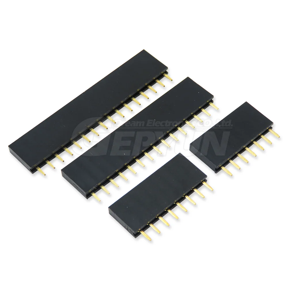 10Pcs Enkele Rij Vrouwelijke 2.54Mm 2 ~ 40P Pcb Socket Board Pin Header Connector Strip Pinheader 2/3/4/6/10/12/16/20/40Pin Voor Arduino