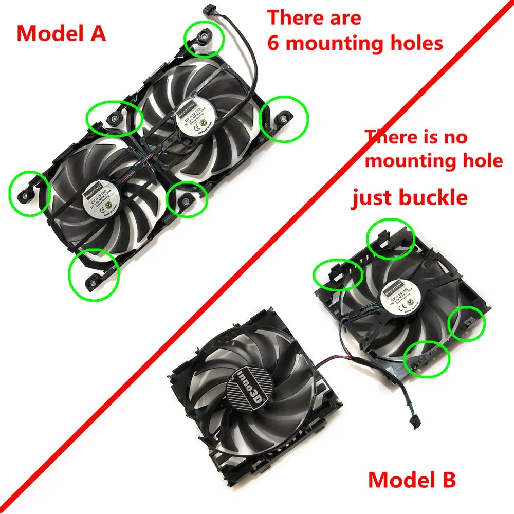 2 Teile/satz CF-12915S,GPU Kühler,Grafikkartenventilator,Für INNO3D GEFORCE GTX 1080 Ti X2,Für INNO3D GTX 1070 TI X2 V2,Für INNO3D GTX 1080 X2