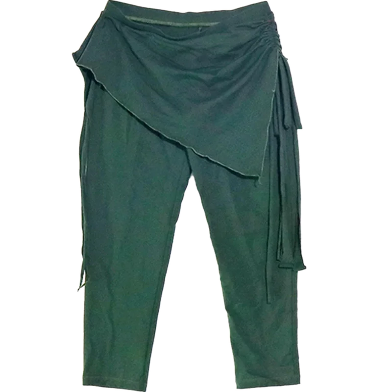 Pantalones ajustados de algodón y LICRA con volantes, aro gótico Tribal para danza del vientre, falda Steampunk para Yoga, CCA01