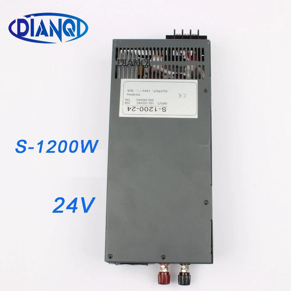 

DIANQI S-1200-24 1200W 24V 50A Switching power supply for LED Strip light AC to DC suply input 110v 220v 1200w ac to dc