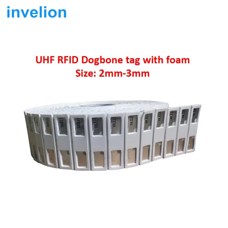 High Sensitivity Adhesive Disposable Dogbone Smartrac Impinj Chip UHF RFID Tag 5MM Foam Bib For RFID Sports Race Timing System