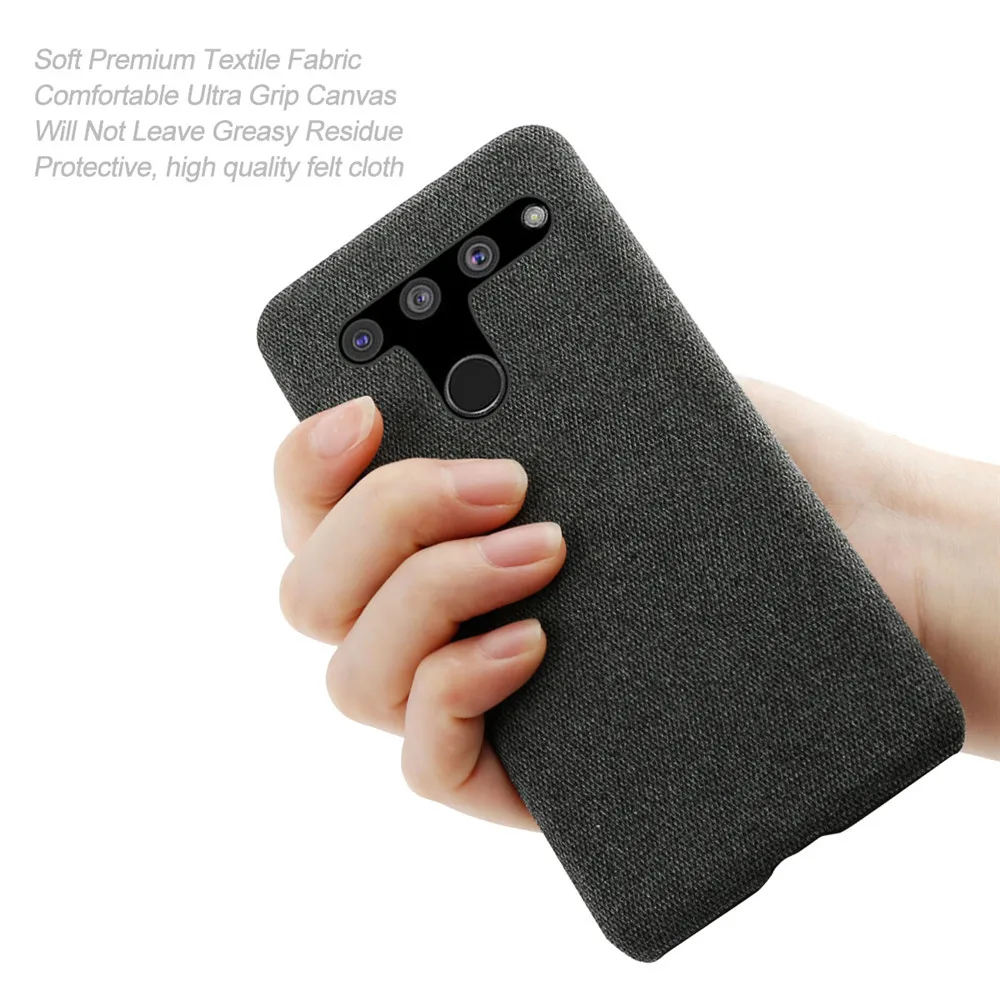 Fundas de tela para LG V50 ThinQ, Funda rígida de tela Retro delgada para LG V50 V 50 LGV50 ThinQ 5G 6,4 ", Funda Capa