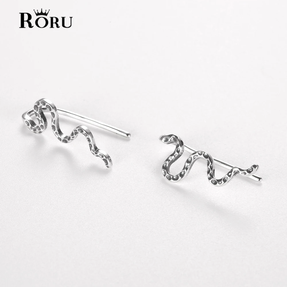 S925 Sterling Silver Small Snake Stud Earrings Drop Retro for Women Crystal Piercing Earring Jewelry Pendientes 2021 New Arrival