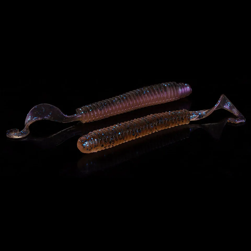 WALK FISH 6CM 8CM 10CM Spiral long Tail Soft Lure Shrimp Odor Salt Wobbler Bass Carp Artificial Silicone Bait Fishing Tackle