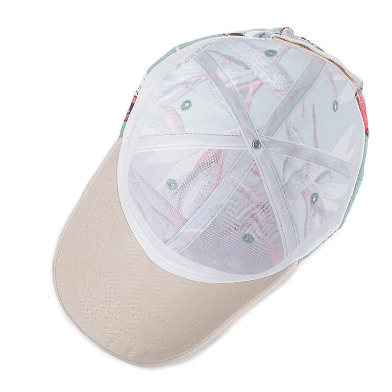 New Fashion Women Cap Flowers And Foliage Print Baseball Cap Female Outdoor Streetwear Caps Hats