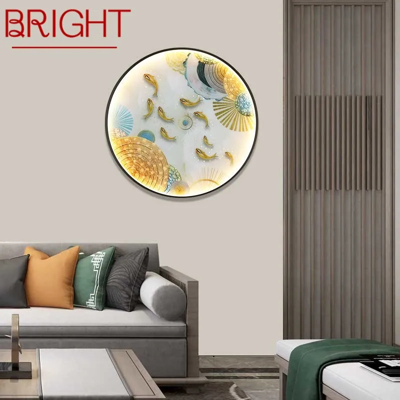 

BRIGHT Contemporary Wall Light Fish Figure LED Sconces Round Lamp Creative For Home Stair