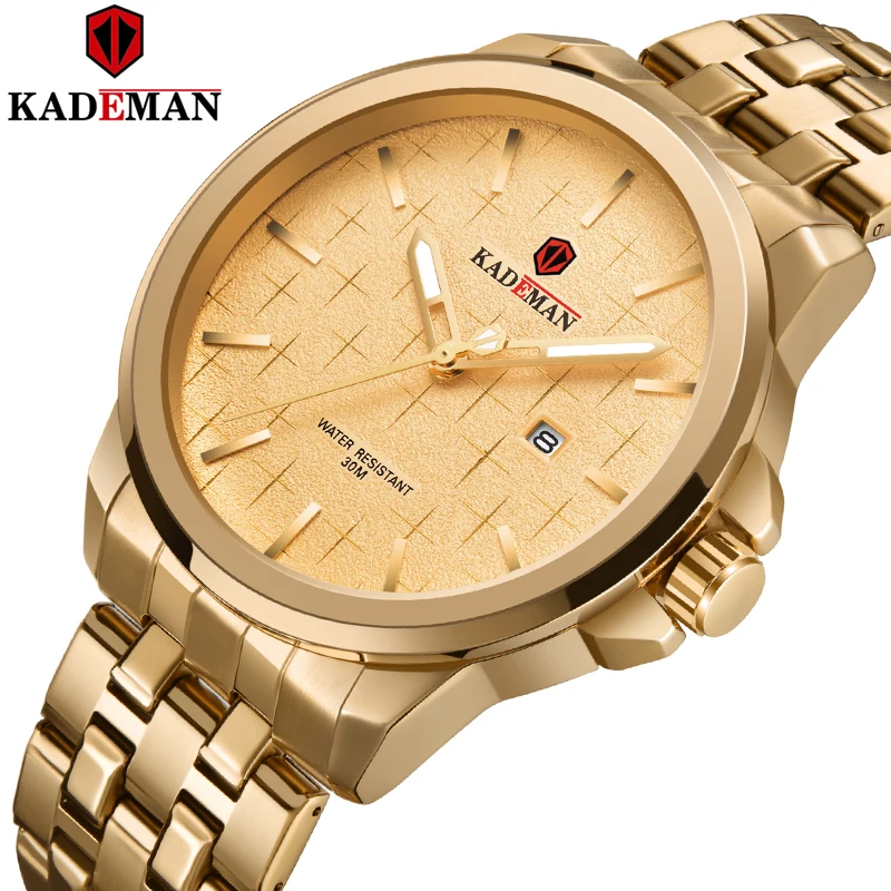 

2021 KADEMAN Casual Sports Watch for Men Top Brand Luxury Military Steel Band Watches Mens Clocks Fashion Date Wristwatch