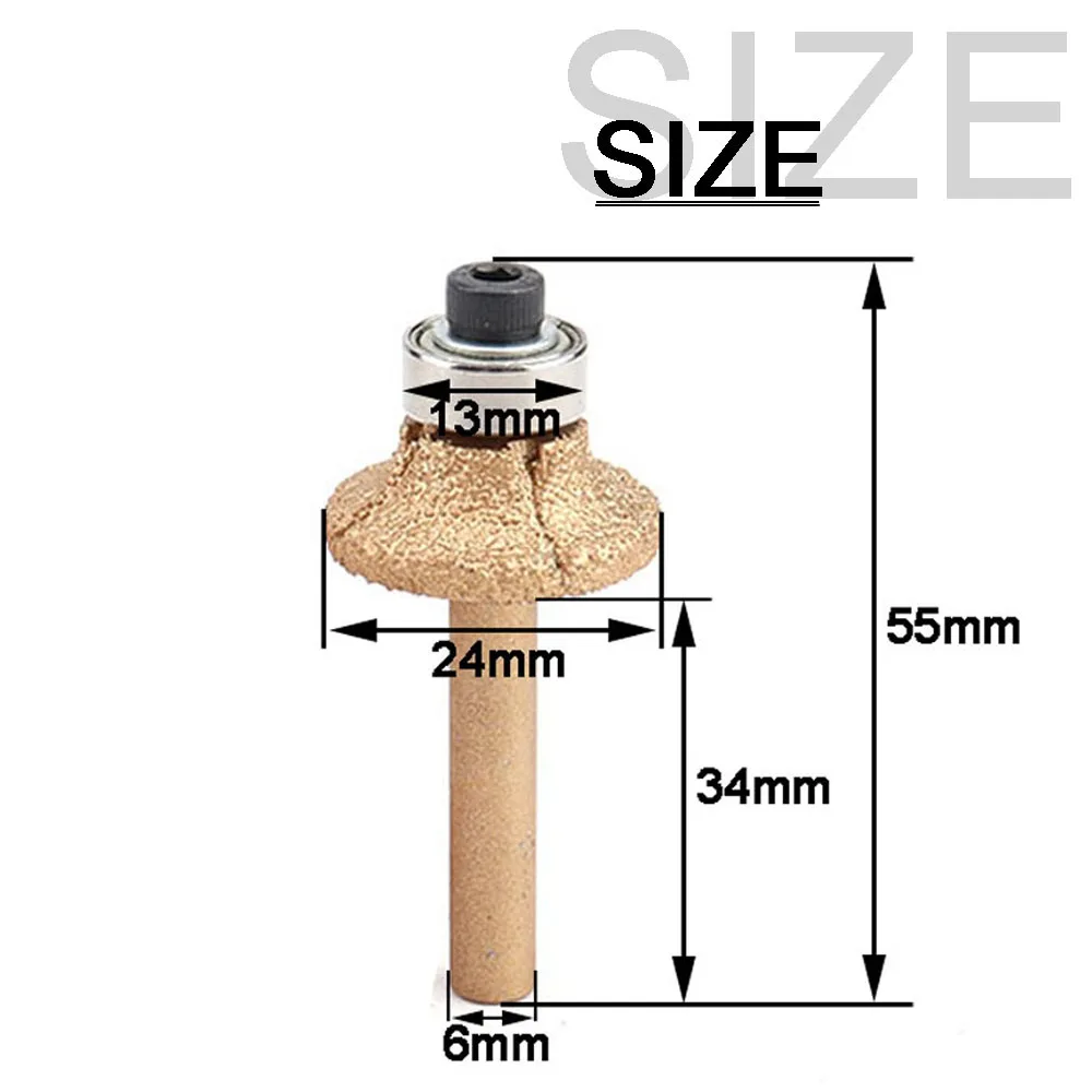 1Pc Vacuum Brazed Diamond Router Bits for Granite Marble Router Cutter Profiling Cutting Stone Edge Engraving Tools