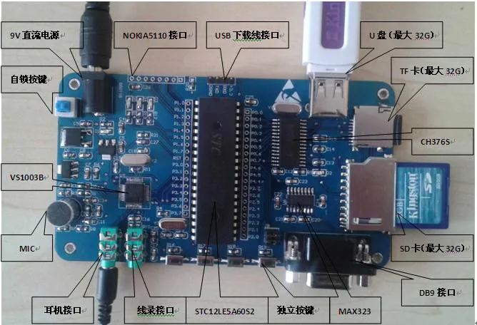 

51 MCU MP3 Learning Board/U (U) Disk MP3/SD Card MP3/51 MCU U Disk SD Card Learning Board