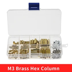 120pcs M3 Male Female Brass Hex Column Standoff Support Spacer Pillar M3 Screw Nut For PCB Board