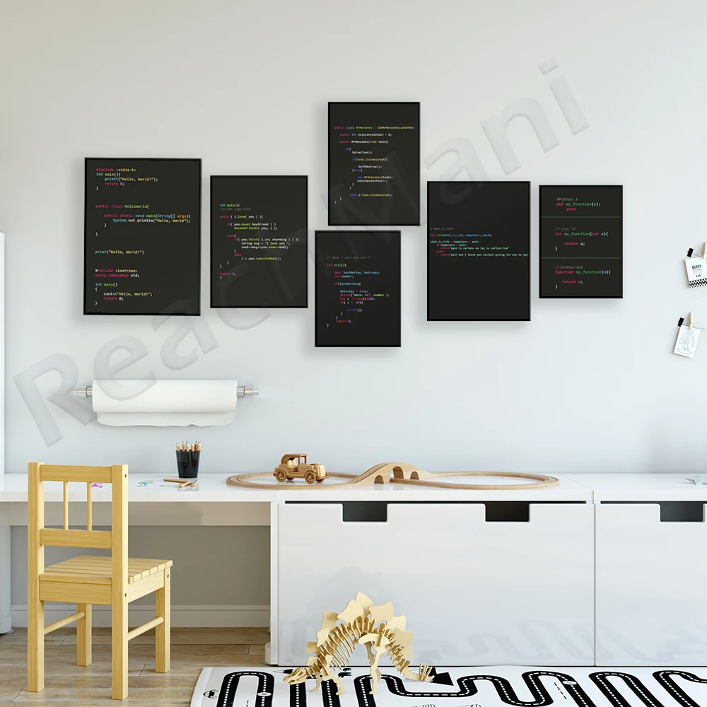 مبرمج JHTML5 بيثون جافا SQL طلاء جدران قماش المشارك الطباعة مكتب اللوحة غرفة المعيشة المنزلي الديكور اللوحة #4