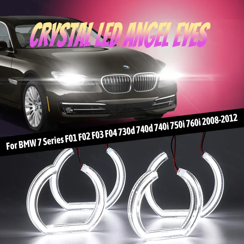 

DRL 6000K White LED Angel Eyes Kit DTM U Shape Light Ring for BMW 7 Series F01 F02 F03 F04 2008-2012 Crystal Angel Eyes