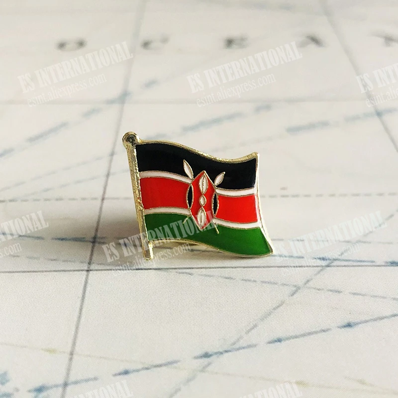 KENYA National Flag Embroidery Patches Badge Shield And Square Shape Pin One Set On The Cloth Armband   Backpack  Decoration