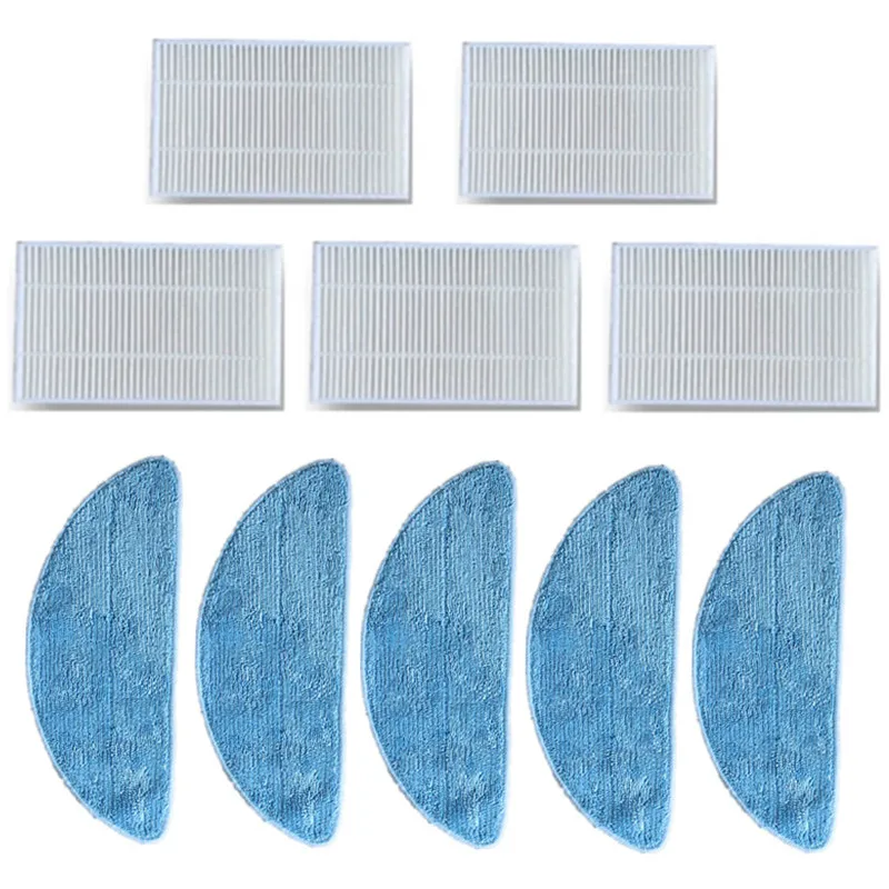 Cepillo lateral con filtro HEPA, Trapos de tela para mopa, accesorios de repuesto para aspiradora robótica omid air 2
