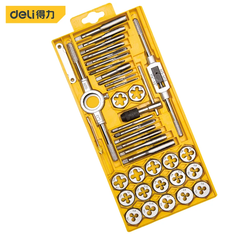 

39Pcs Tap And Die Set M3-M12 Screw Thread Metric Plugs Taps & Tap Wrench Alloy Steel Metric Tap Die Tools Sets High Quality