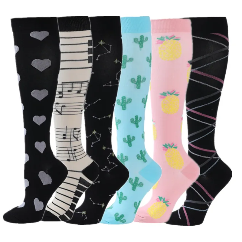 

50 Style Compression Stocking Cute Animal Running Sport Socks Varicose Veins Blood Circulation Pressure Edema Compression Socks