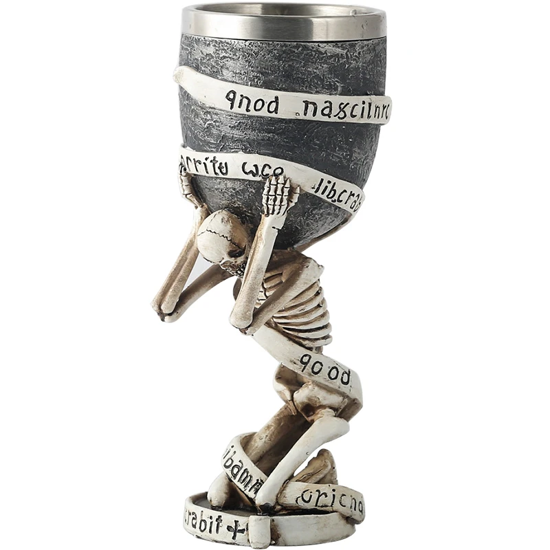 

180ml Slave Skull Beer Wine Coffee Mug Cup Made Of Resin And Stainless Steel Halloween Mug Cup Decoration Ceramic Tiki Mug