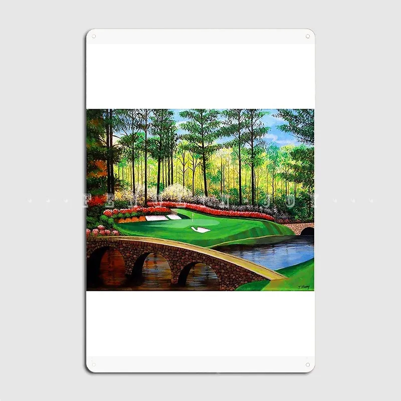 12th Hole At Augusta National Poster Metal Plaque Wall Decor Wall Pub Party Retro Tin Sign Poster