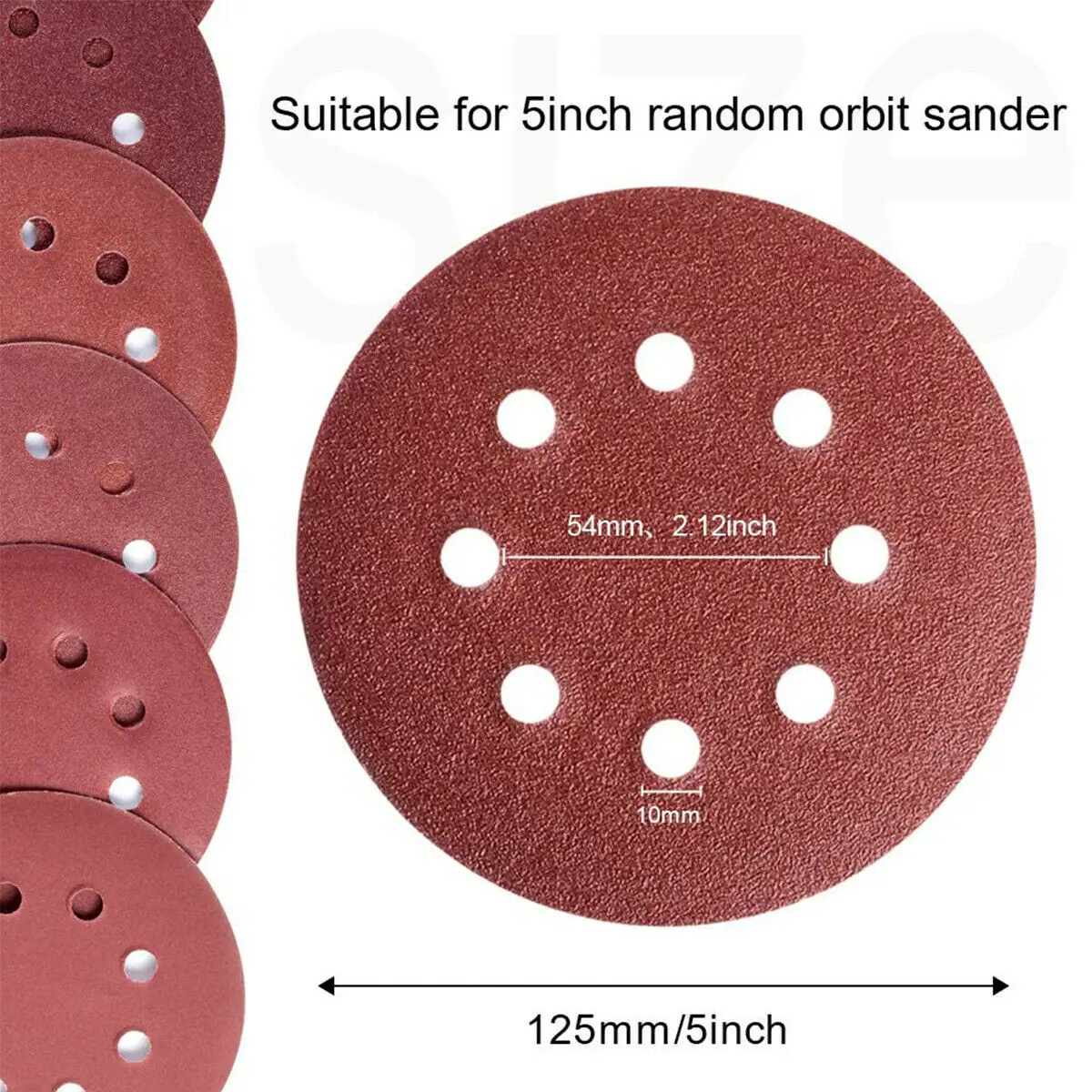 Dischi abrasivi a gancio e anello da 5 pollici 70 pezzi 8 fori con tampone per lucidatura levigatrice 1 pz