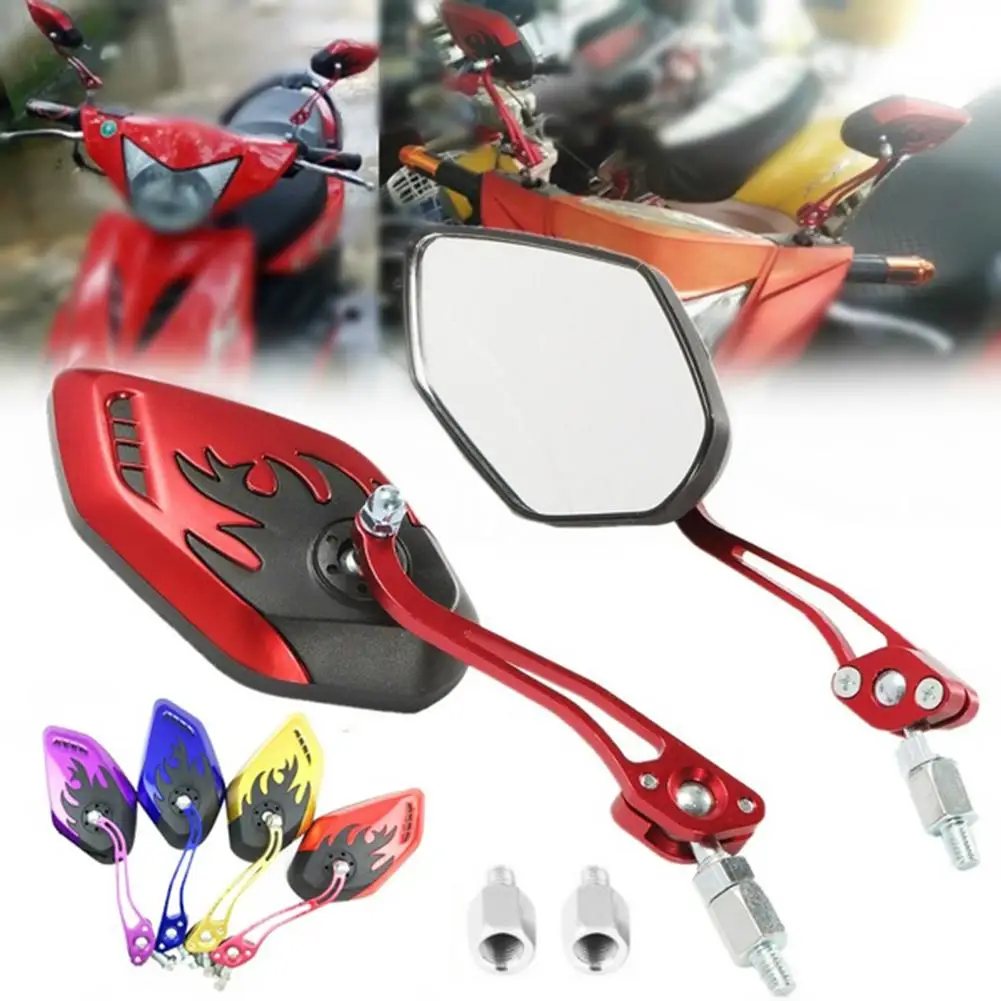 50% HOT SALES!!!2Pcs/Set 8/10mm Motorbike Scooter Motorcycle Handlebar Mount Rear View Mirrors