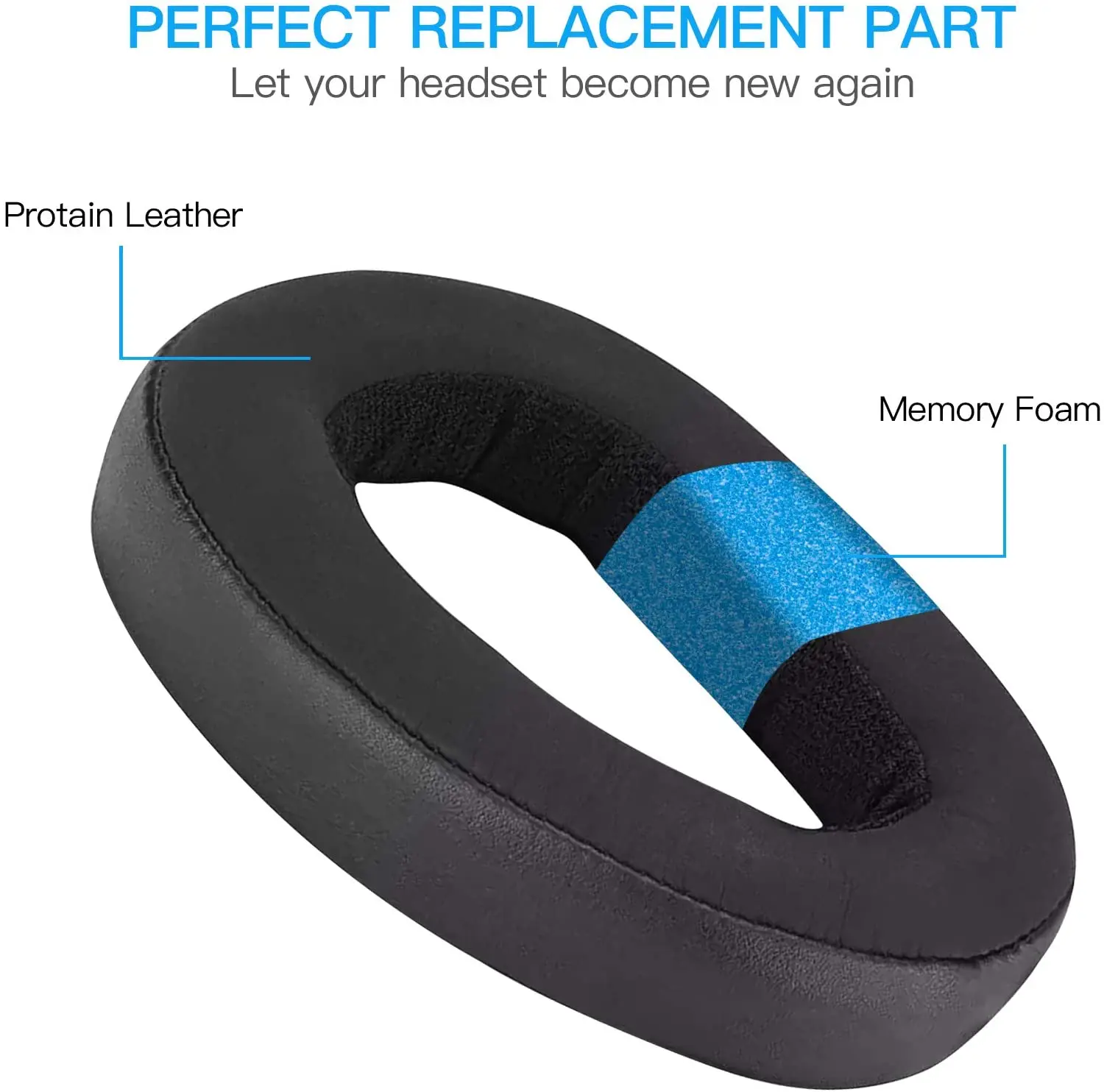 GSP 600 Comfort Hybrid Velour เปลี่ยนแผ่นหูสำหรับ Sennheíser GSP 600, GSP 670, GSP 500 Professional Headphone Gaming