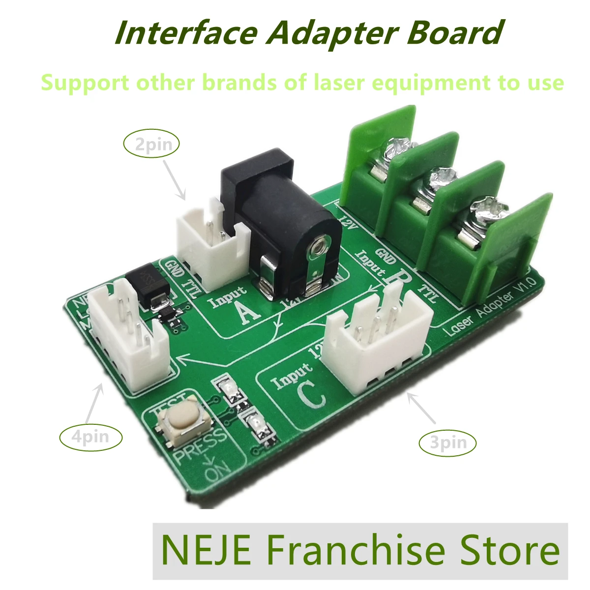 NEJE Laser Module Interface Adapter Board Connector for Laser Cutting Engraving Machine 2pin, 3pin, 4pin Interface Adapter