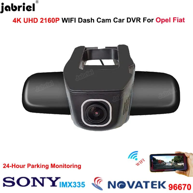 4K Dash Cam Car DVR Camera for OPEL astra corsa insignia Grandland Rocks-e Crossland Mokka for FIAT 500 F595 500e 500L 595C 500X