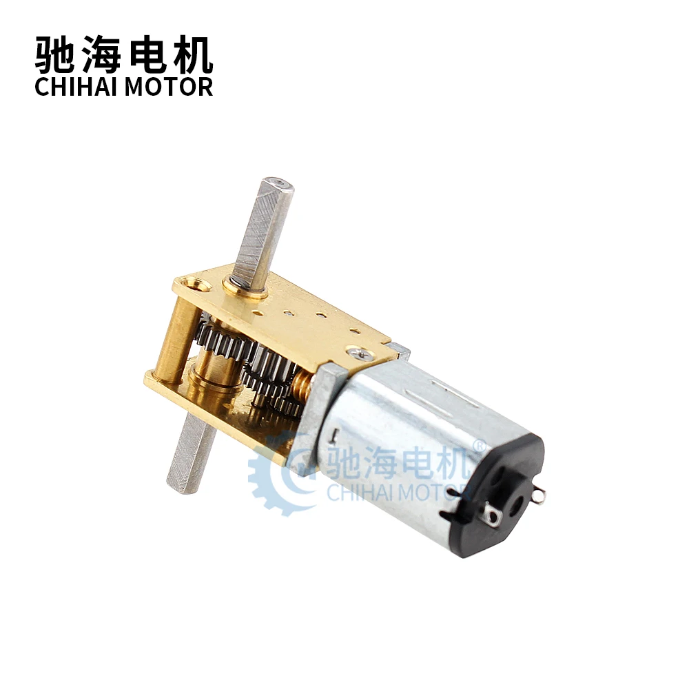 CHF-GW12T-N20VA Dual Shaft DC 6V 12V Low Speed mini dc gear N20 Motor worm gear Motor for smart car