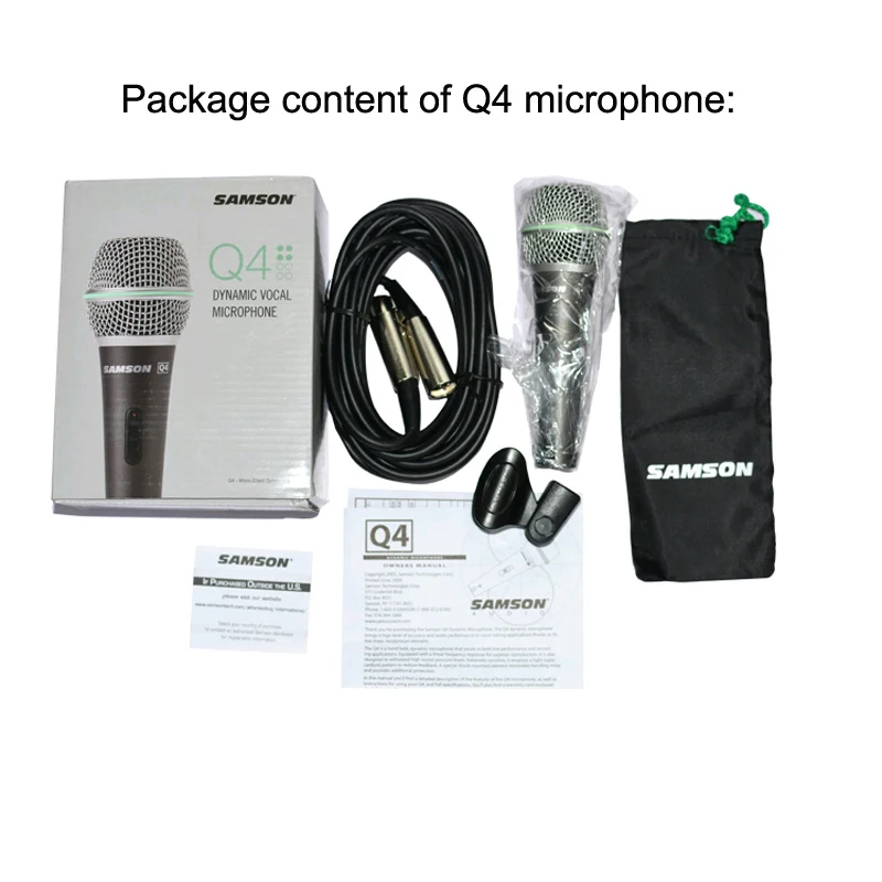 Original SAMSON Q4 Dynamic Microphone Ideal microphone for live vocals, presentations and instrument miking