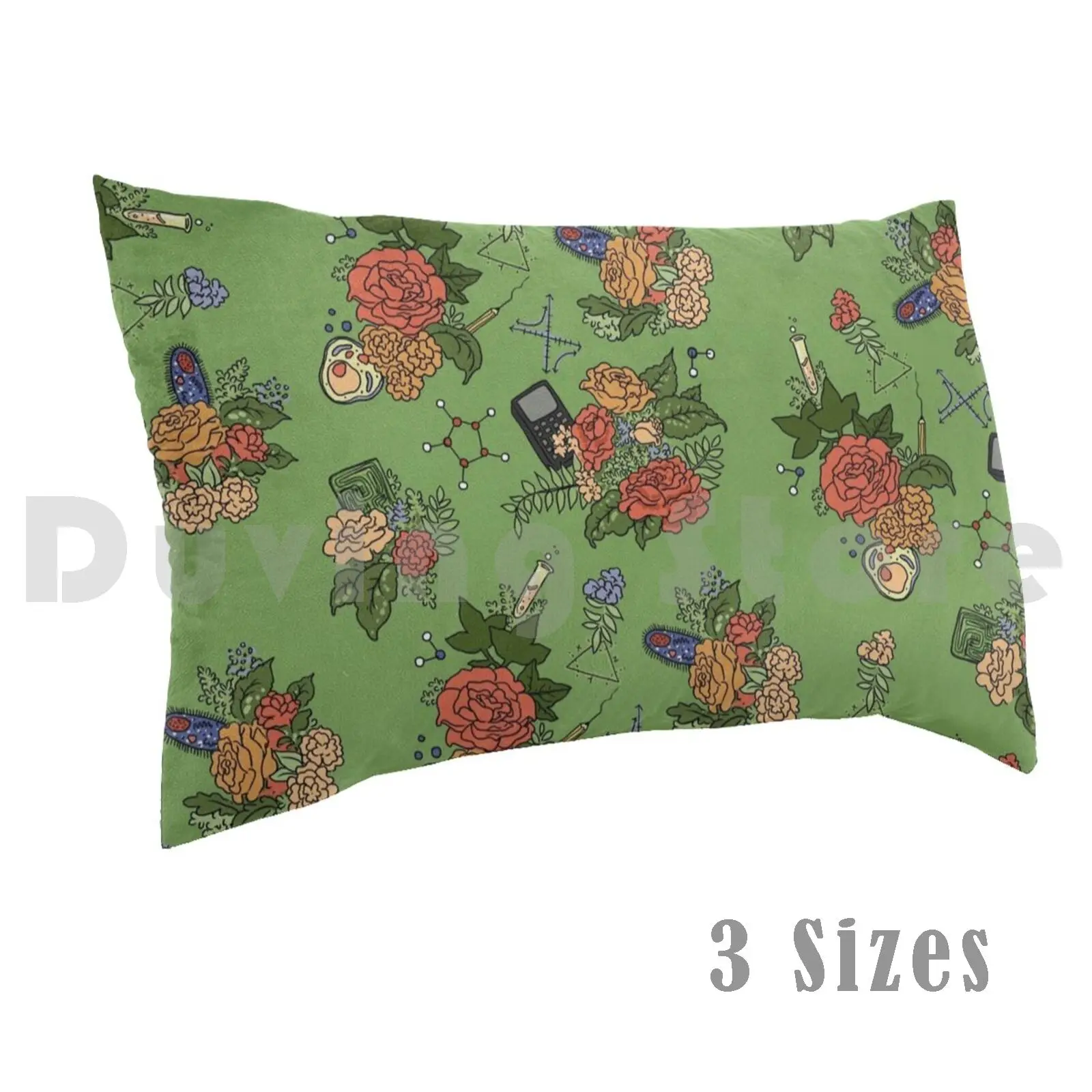 Stem Floral Pattern Pillow Case Printed 35x50 Stem Science Math Technology Engineering Nerdy Nerd Geek Geeky