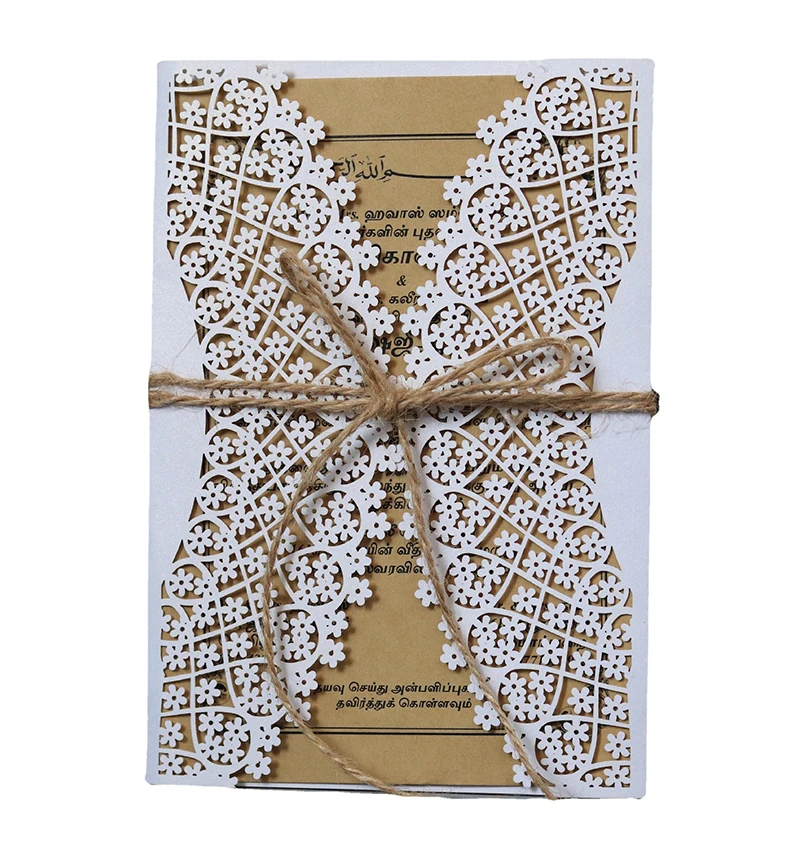 

25Pcs Greeting Cards Laser Cut With Multiple Flowers Design For Wedding Invitation Birthday Business Thanksgiving Party Supplies