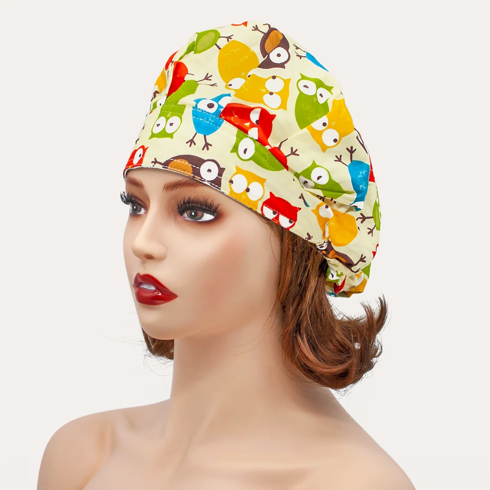 2021 Multicolor unisex cotton Tieback medical Surgical hat doctor clinical lab cap nurse Dentist Beautician Pet clinic scrub hat